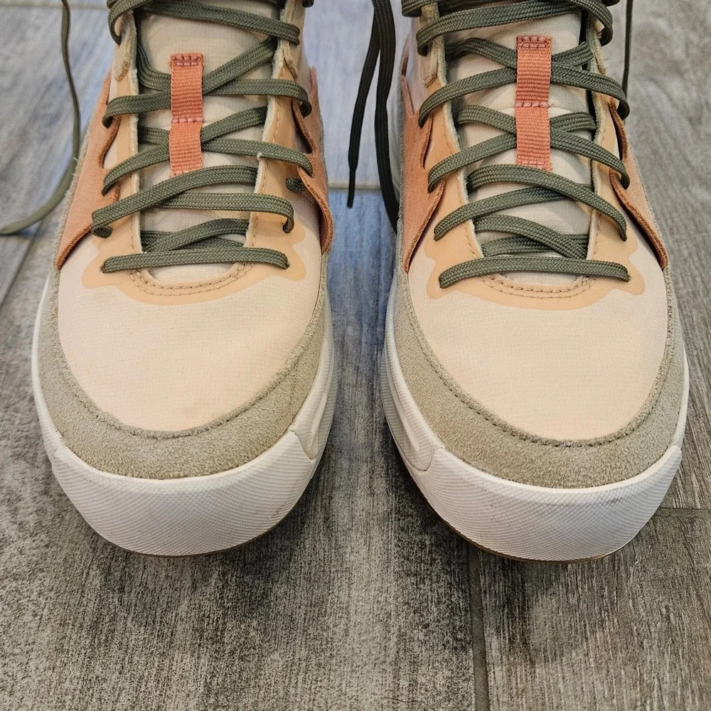 Sorel Kinetic Breakthru Day Lace Sneakers Womens 8 Peach Sage Mid Top Trainers